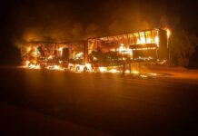 Truck inferno wakes up Yelarbon